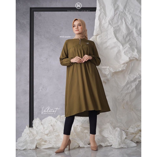 || Terbaru √ velvet Tunic √ by Nadhera Luxury √ ayshop collection ||