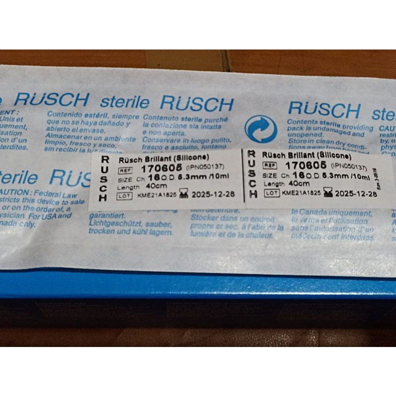 Folley catheter silicon 2Way No. 16 dan 18 Rusch Brillant