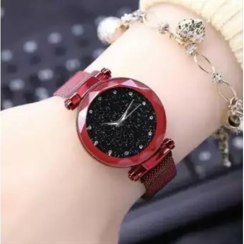 JAM TANGAN WANITA ANALOG RANTAI MAGNET DIAMOND MURAH GROSIR FASHION KOREA PRIA COUPLE (Victoria)