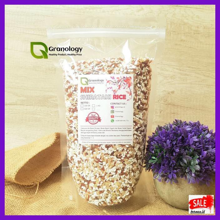 

Rasbeputih- Mix Shirataki Rice 1 Kg (Shirataki, Beras Merah & Beras Coklat) -Aslii.