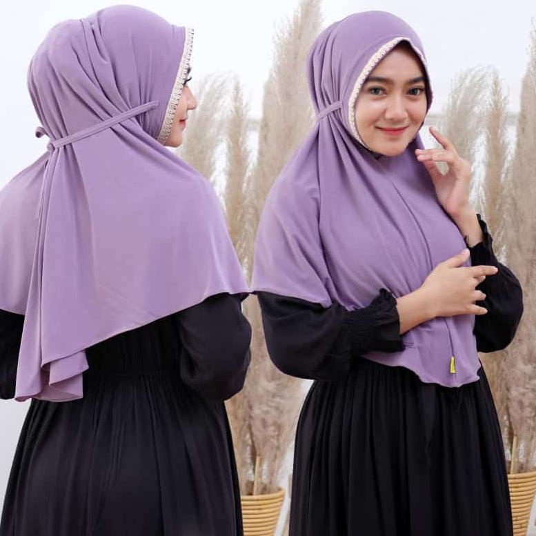 Kekinian HIJAB INSTAN BERGO MARYAM TALI RENDA JERSEY SUPER IZZA COLLECTION