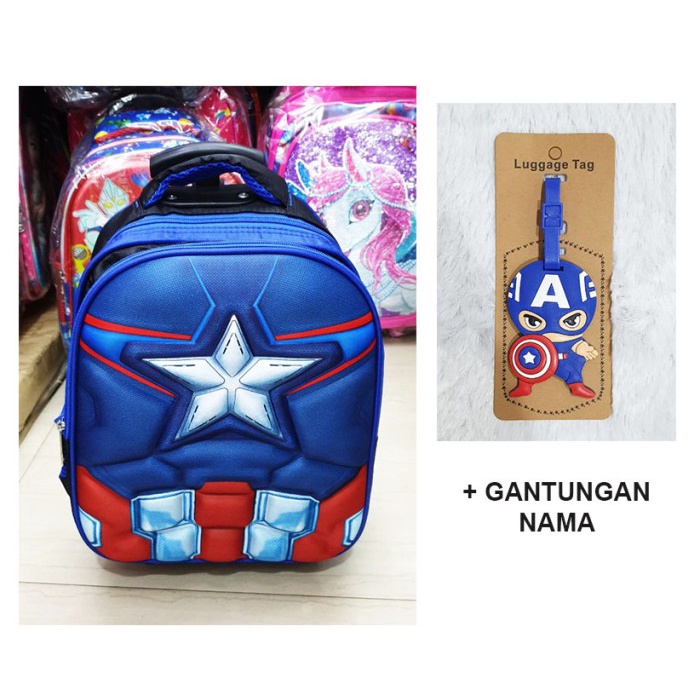 tas sekolah anak Spiderman Koper CAPTAIN unicorn Kecil Kartu TAS ANAK Unicorn LOL SD PAUD MURA