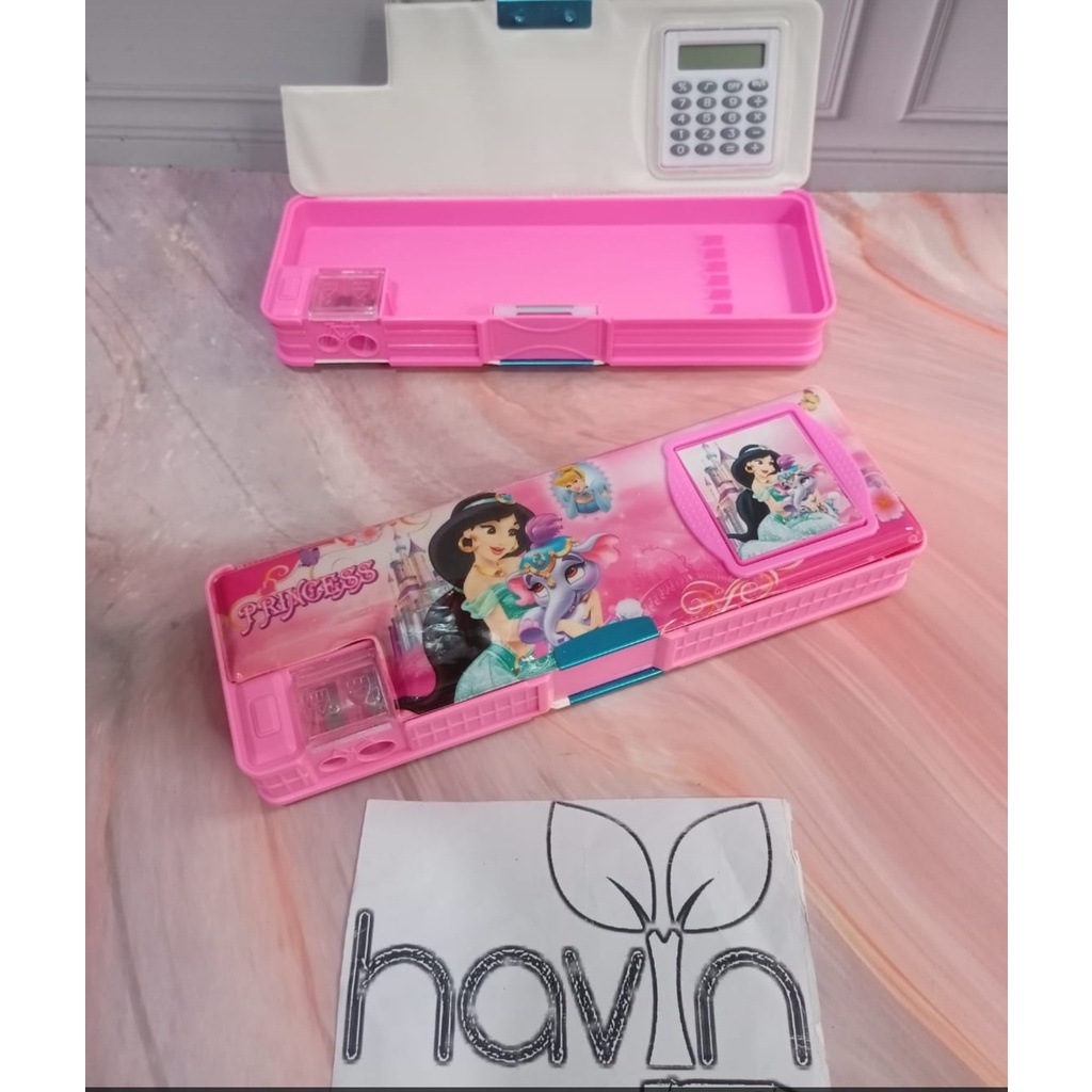 kotak pensil ada kalkulator/pencil case KALKULATOR/TEMPAT PENSIL MAGNET KALKULATOR-PRICESS JASMINE mkal