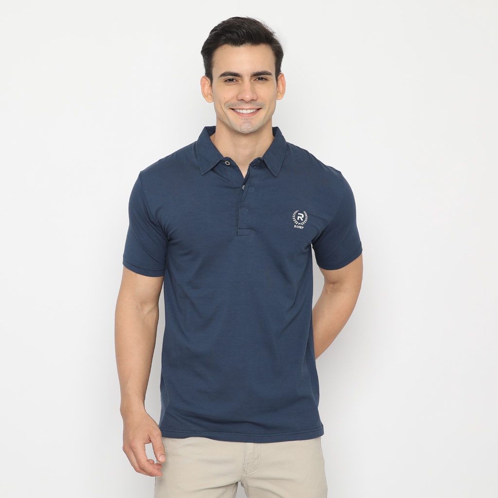 ROMP Kaos Polo Kerah Pria Spandex - Biru 2J21.63