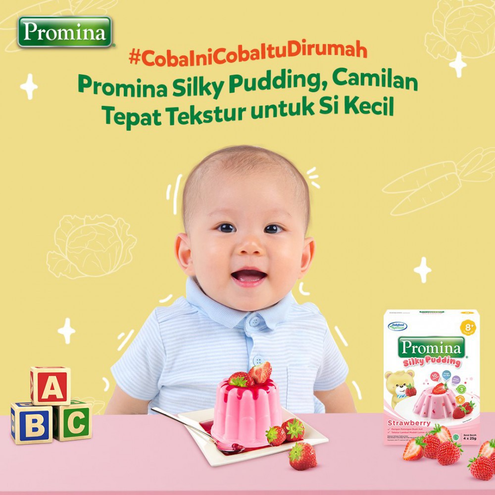 Promina Silky Pudding Puding Bayi 100gr - Strawberry/ Cokelat