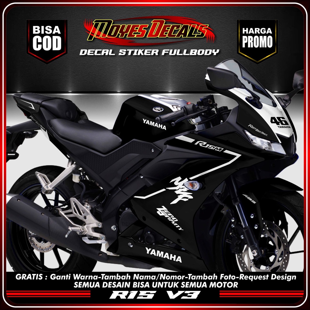 Sticker Striping Decal Yamaha R15 V3, Sticker Decal R15 V3, Sticker R15 , striping R15 Custom YZF HI