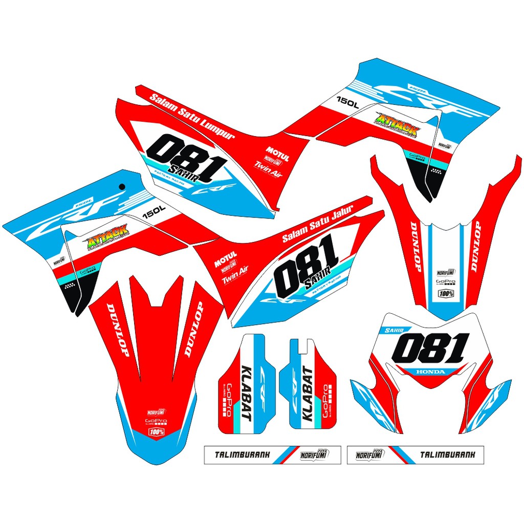 Sticker DECAL CRF 150 L Bisa Custom Stiker Honda CRF 150 L  (74)