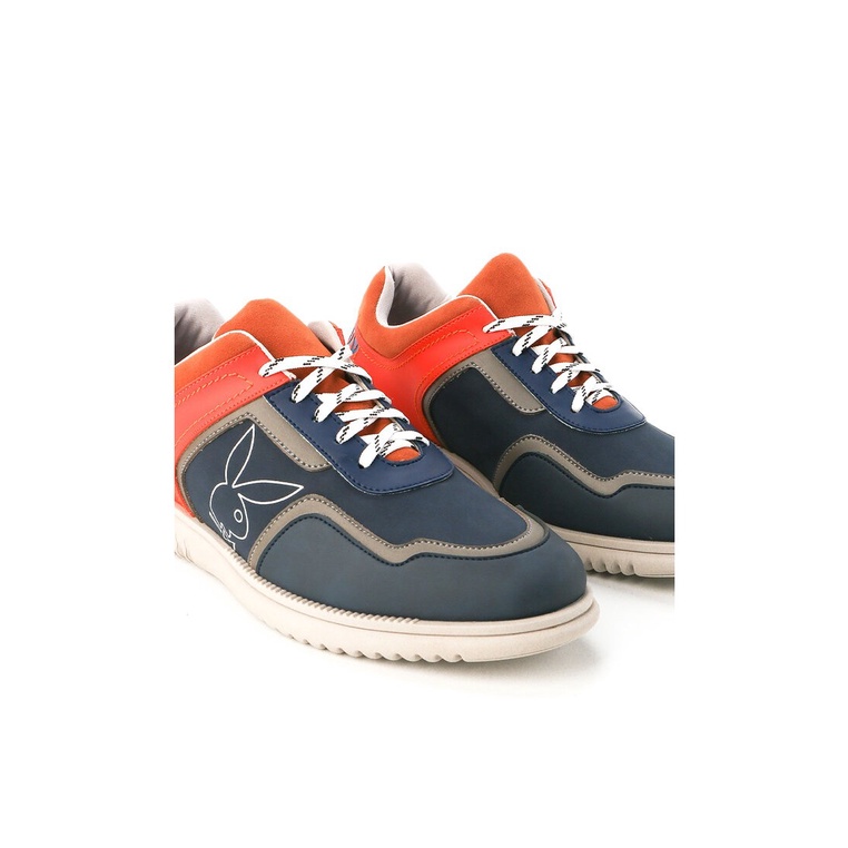 SEPATU SNEAKER PLAYBOY PRIA ORIGINAL CASUAL KETS ASLI BIRU NAVY PL70