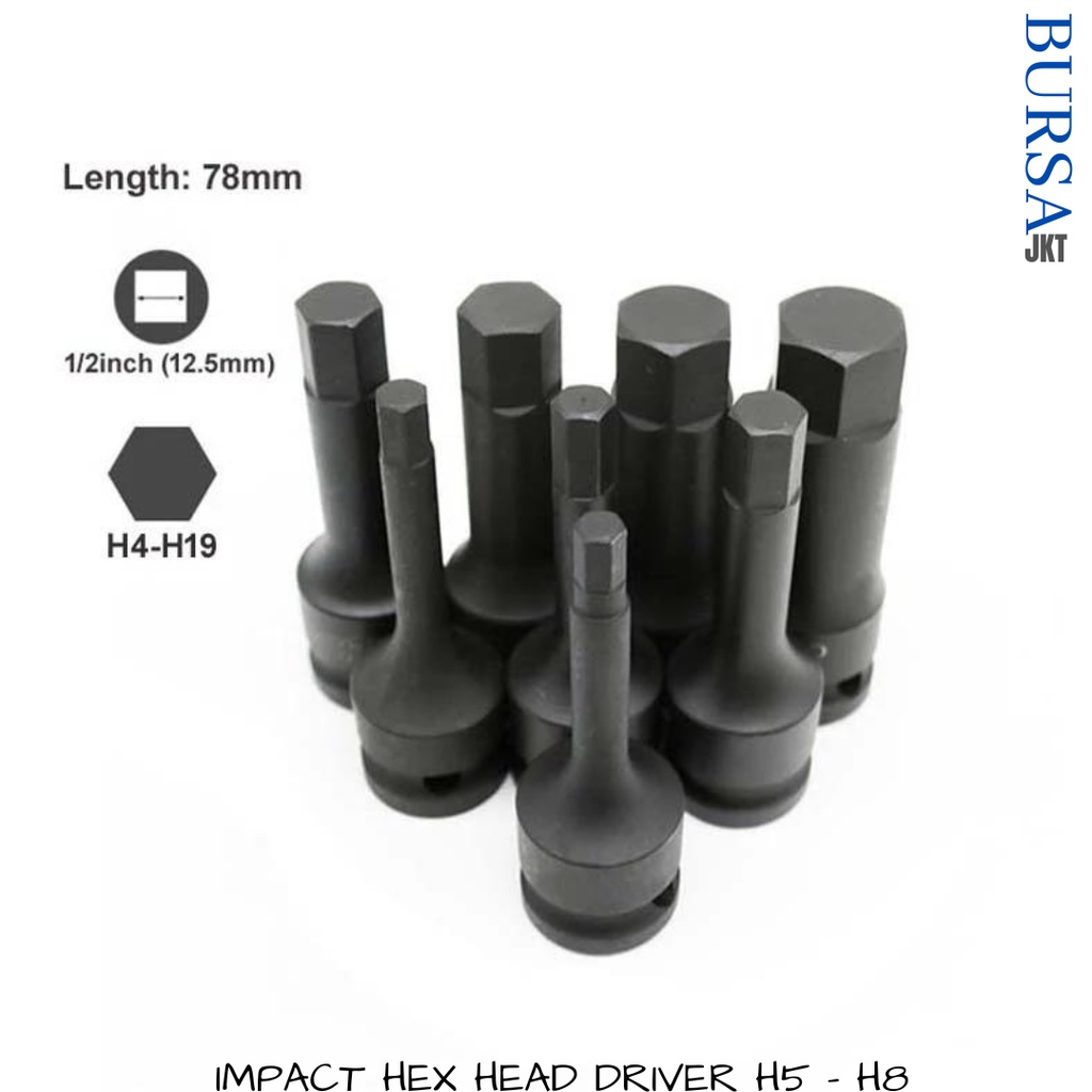 IMPACT SOCKET SOK HEX DRIVER 1/2 INCH H5 H6 H8