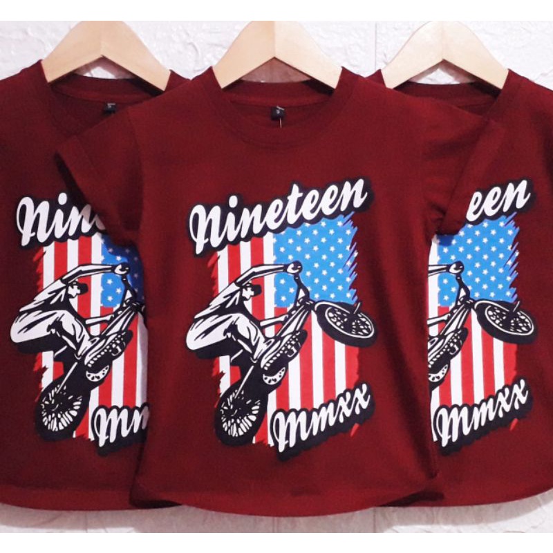 KAOS ANAK 2-8 TAHUN NINETEEN STAR / KAOS ANAK DISTRO MMXX