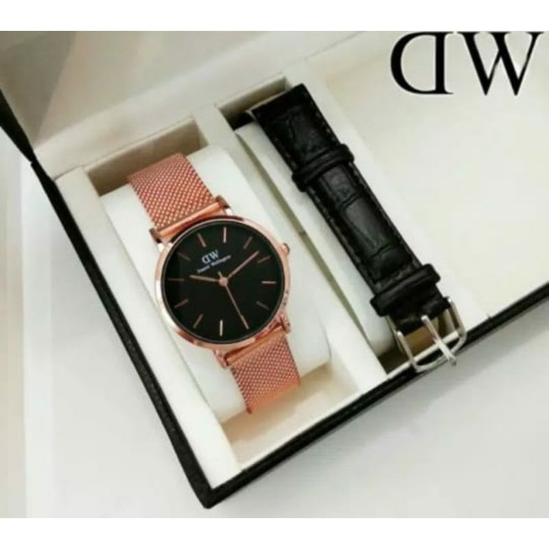 jam tangan terbaru Dw paket freee tali+box d.3.2cm. 105rb