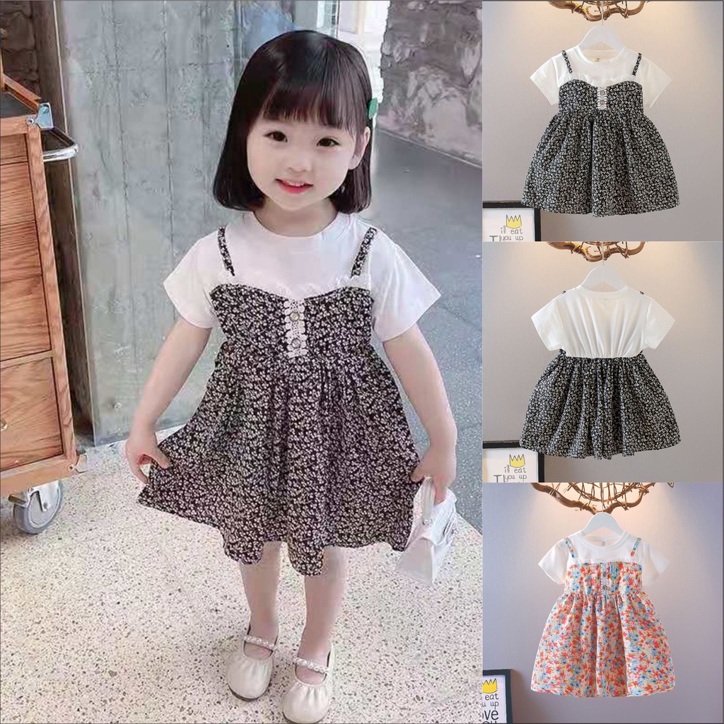 [PRINCESS KESLI] 1-7tahun Dress bayi perempuan bunga2 dress putri anak perempuan rok anak cewek Gaun anak baju pakaian anak bayi cewek