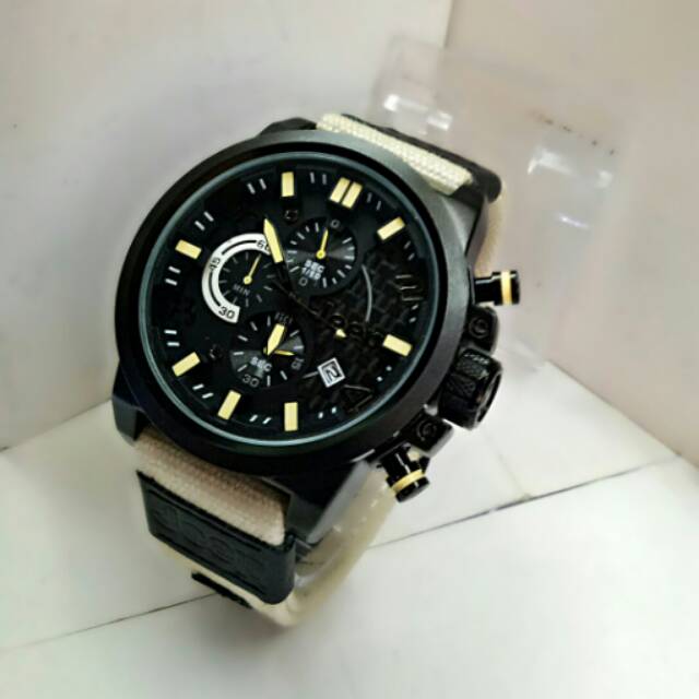 JAM TANGAN PRIA JEEP CRONO DATE AKTIF TALI KANVAS