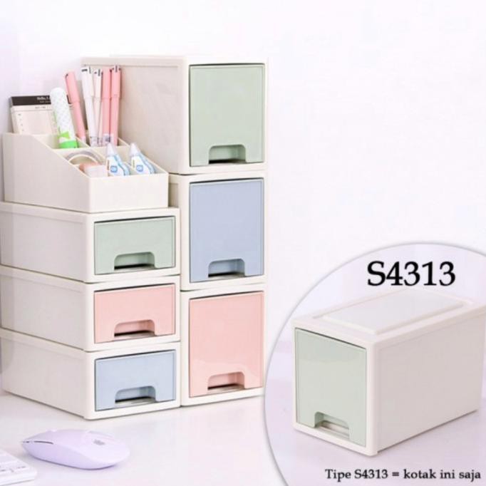 Murah Rak Aksesoris Minimalis / Laci Plastik Minimalis / Rak Penyimpanan - Biru Muda