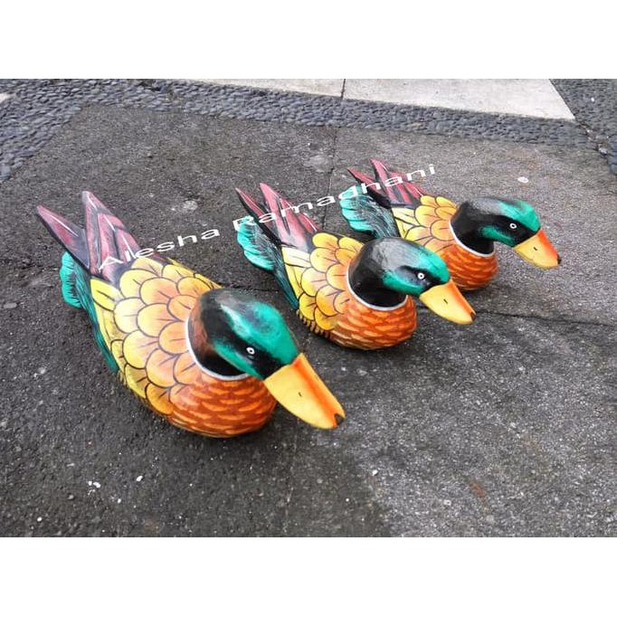 Open Ds] Pajangan Bebek 1 Set Isi 3 / Patung Angsa / Kerajinan Bali