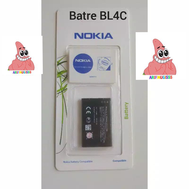 Batre Baterai Battery Battray Nokia BL-4C BL4C 4C