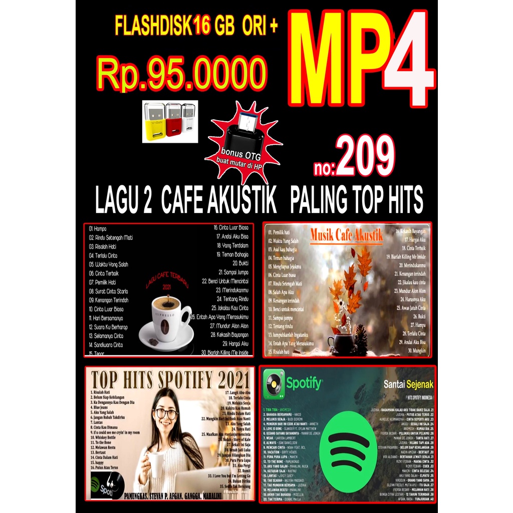 Jual Lagu Cafe Akustik Paling Top Hits Indonesia 4 Album Mp4 209