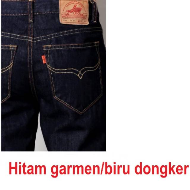 Celana jeans lea standart reguler fit Hitam garment, Biru muda, Biru classic , Hitam Pekat 28 s/d 38