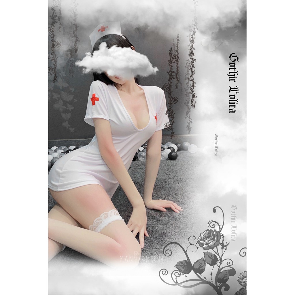 LI-01 nurse sexy perawat lingerie baju tidur wanita seksi cosplay