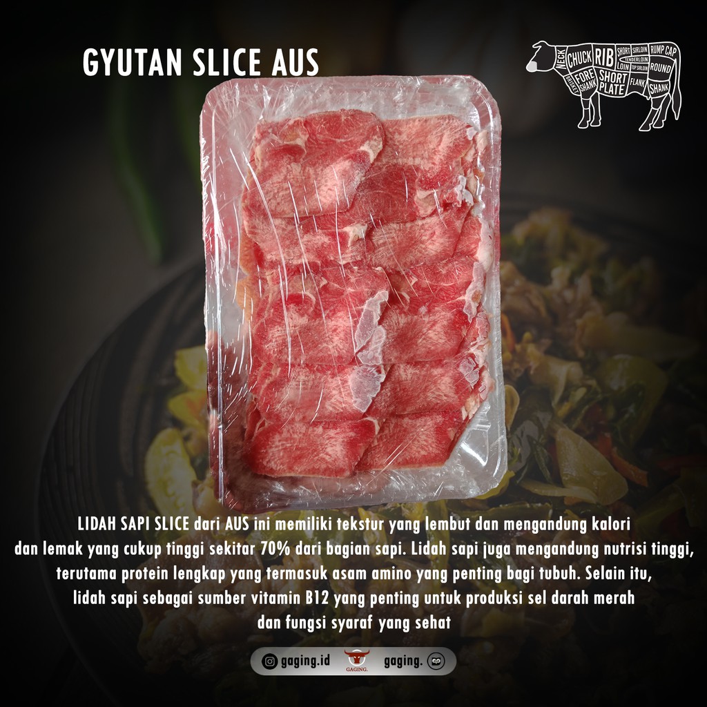 

Lidah Sapi Slice (AUS) / Gyu Tan / Ox Tongue / Gyutan Beef 250 gram -Lampung-