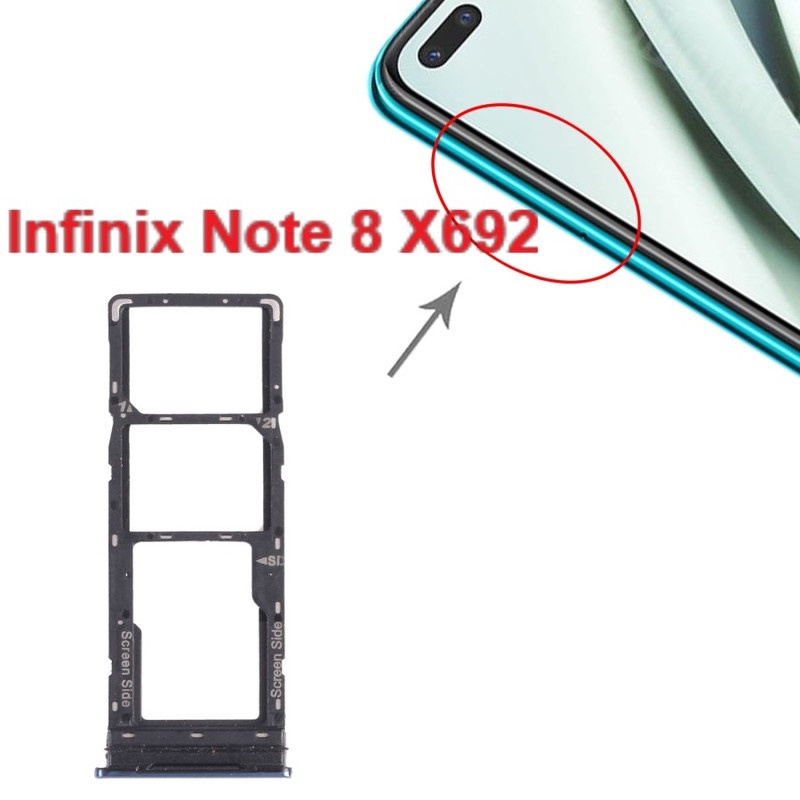 Slot Tempat Dudukan Simcard Simtray Sim Tray Card Lock Infinix Note 8 X692