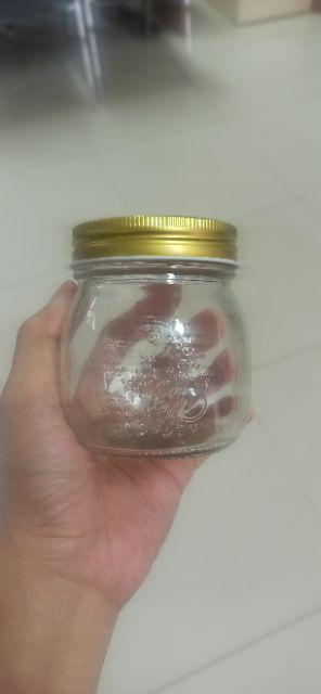 [minim 20pcs] Toples Jar Kaca Botol Selai Bening Logo 300ml Tutup Gold