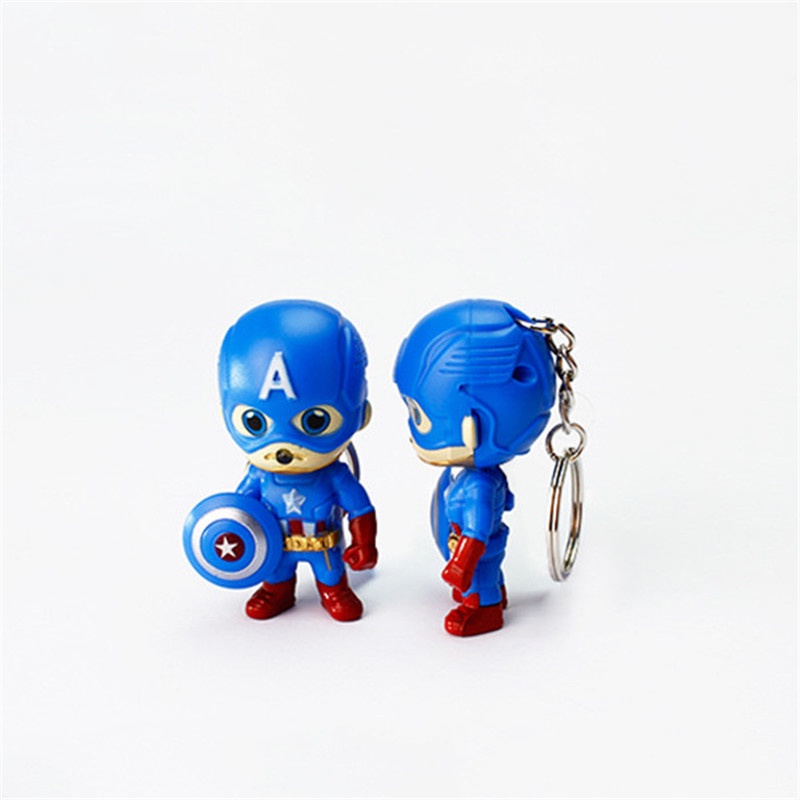 Marvel Gantungan Kunci Action Figure Captain America Dengan Lampu LED + Suara