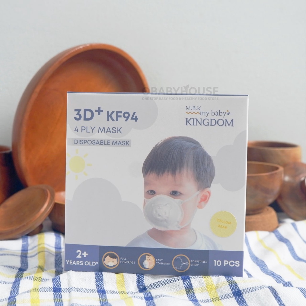 My Baby Kingdom - Masker Anak 3D+ KF94 (isi 10 pcs) - YELLOW BEAR