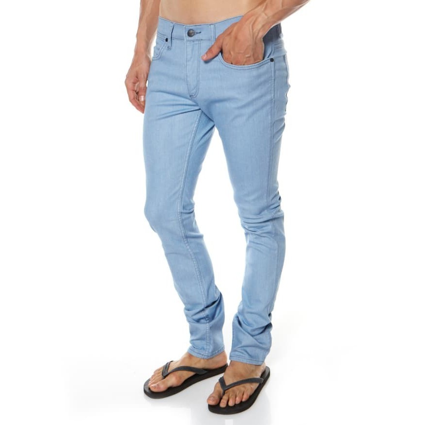 PROMO Celana Jeans Pria Wrangler Skinny/Pensil Bioblitz (Biru Muda) Slim Fit TERMURAH