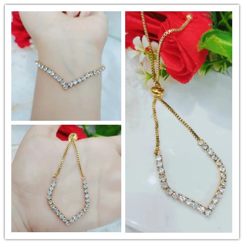 Gelang Titanium Mata Full Perhiasan Fashion
