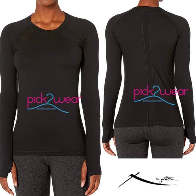 ~ PRODUK BAGUS KAOS DRY FIT WANITA~ GOTTEX T-SHIRT LONG SLEEVE YOGA ZUMBA FITNESS ROUND NECK - S