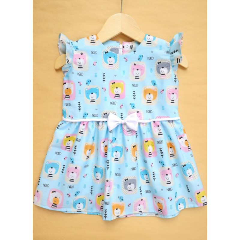 Baby Bear Blue Dress  ( Baju Dress Anak Perempuan )