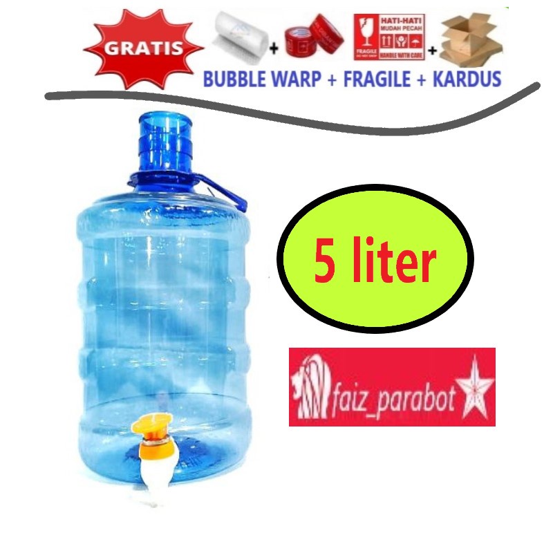 Serba Grosir Termurah Tempat Galon + Keran air kecil 5 liter