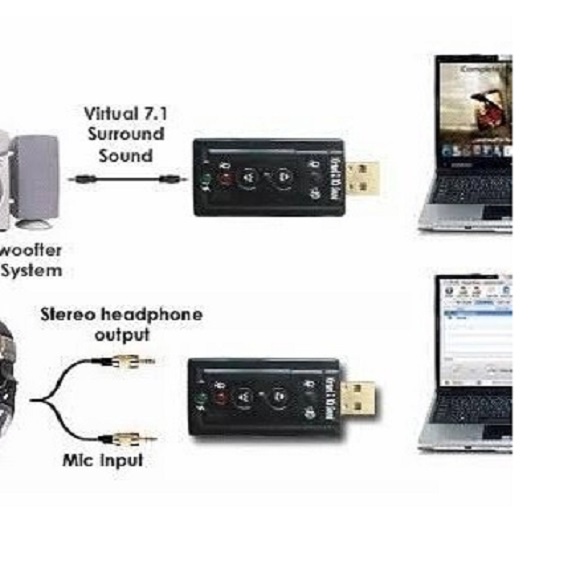 Usb Virtual 7.1 Channel Sound Adapter usb Soundcard