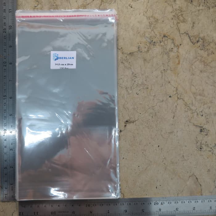 

Dijual Plastik OPP 14,5X25CM KW1 100LBR Lem atau Seal e disigrosir