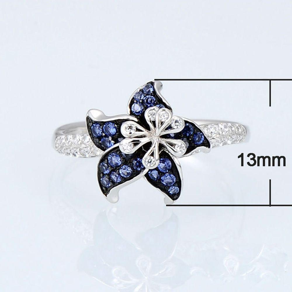 Cincin Bunga LILY Mandala Fashion Hadiah Pesta Pernikahan Berlian Ungu