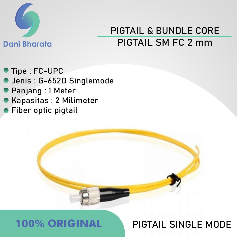 Pigtail FC 2mm Single Mode 1 Pcs