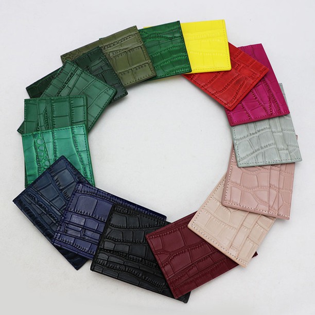 LUXTHER - 4 SLOT CARD HOLDER Classic Crocodile Pattern DOFF Men Women