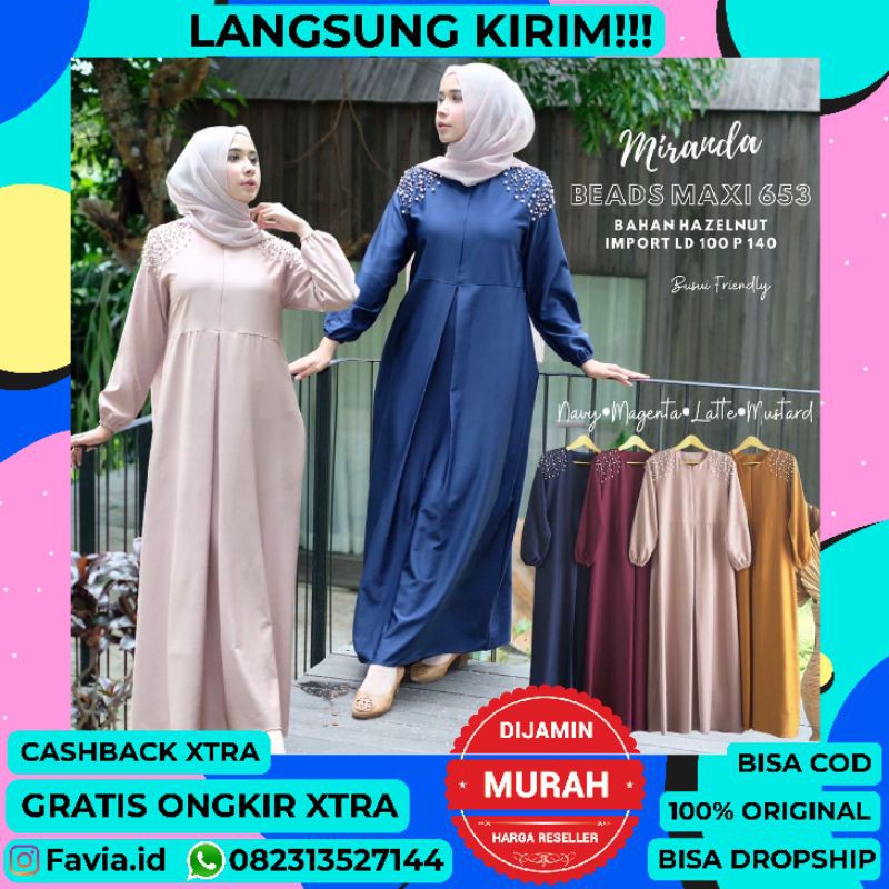 [REAL PICTURE] MIRANDA BEADS MAXI HAZELNUT IMPORT/ GROSIR / KONVEKSI/ TANAH ABANG / PGMTA / SUPPLIER