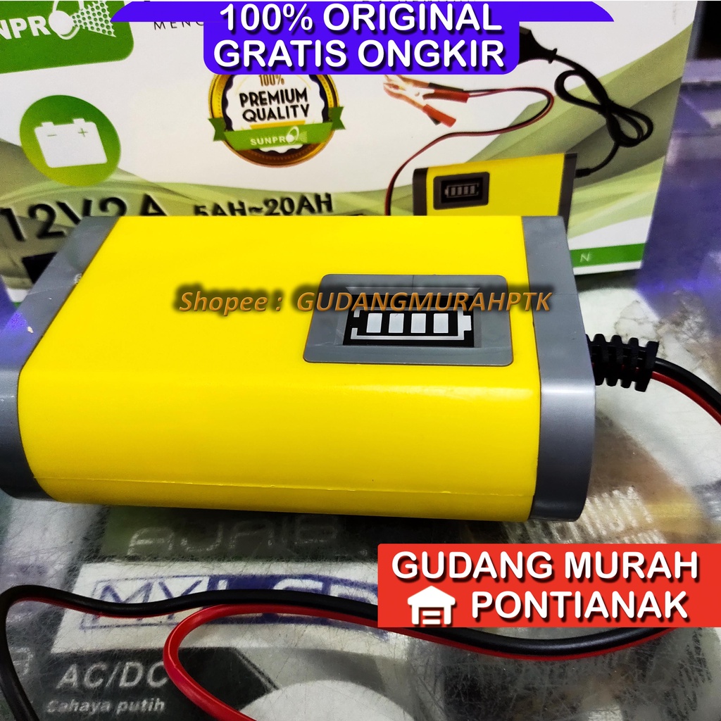 Charger Aki Battery Sunpro 12V2A / Casan Aki Sunpro 12V 2A / Cas Aki