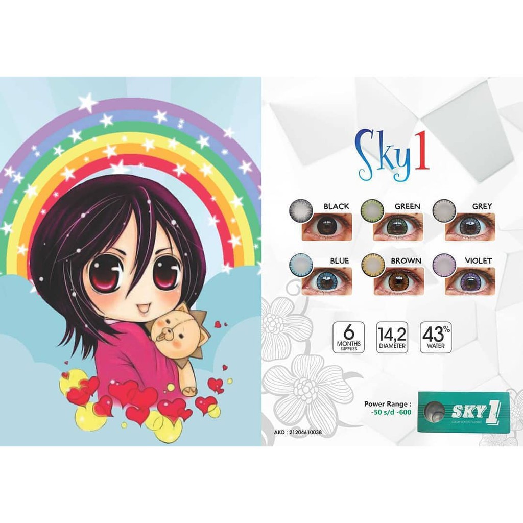 GROSIR SOFTLENS 100BOX SKY SOUL BIG EYES NEW / SKY 1 / BABY LOOKS / LOLIPOP BOLEH CAMPUR/Lensa  Kontak/BS