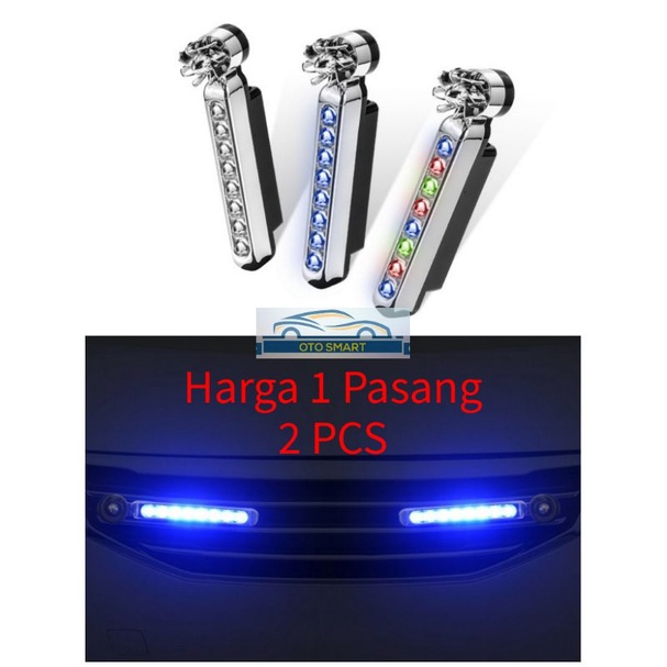 Lampu LED Kipas Fan DRL Mobil Motor Tenaga Angin Fog Lamp Power Grille