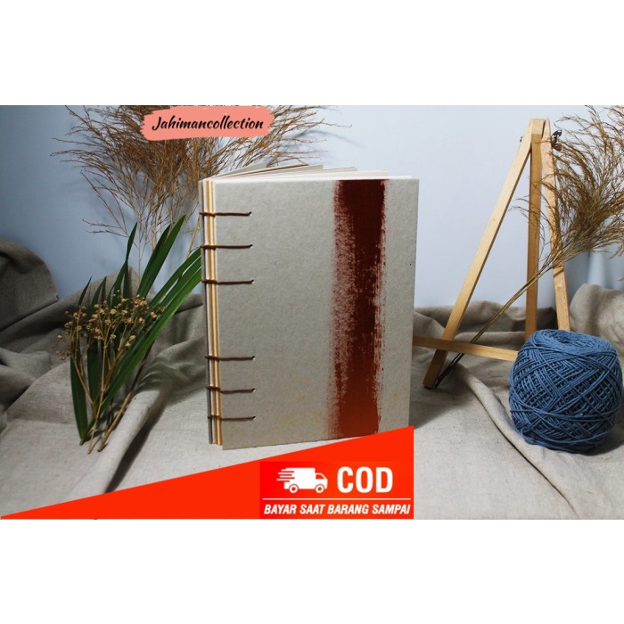 

✨ BISA COD ✨ Hand painted Coptic Stitch Notebook-Bronze Straight