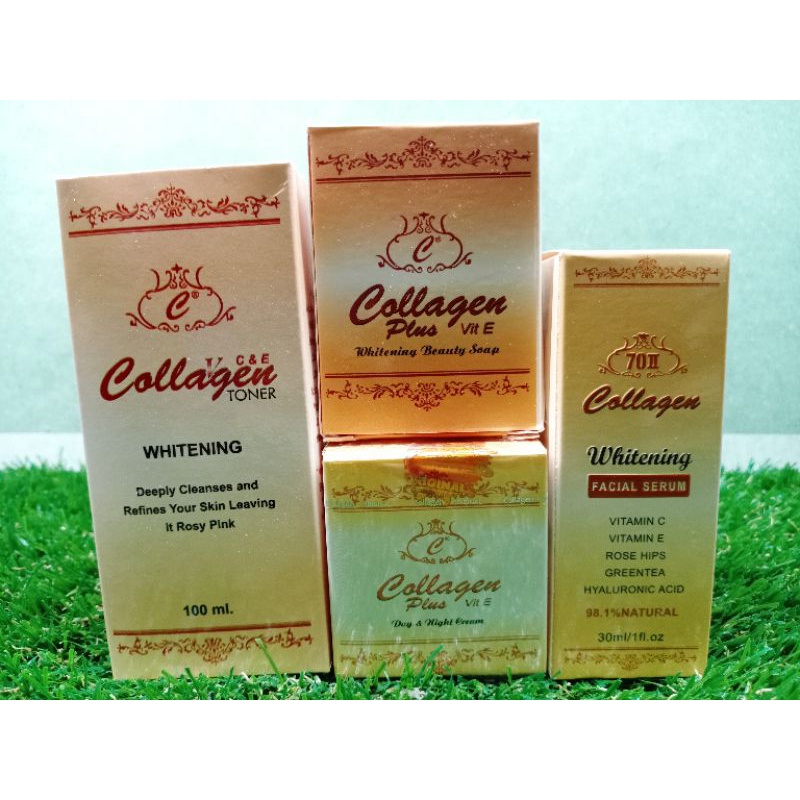 PAKET COLLAGEN PLUS VITAMIN E 5 IN 1 ORIGINAL | SABUN, TONER, SERUM,CREAM SIANG MALAM