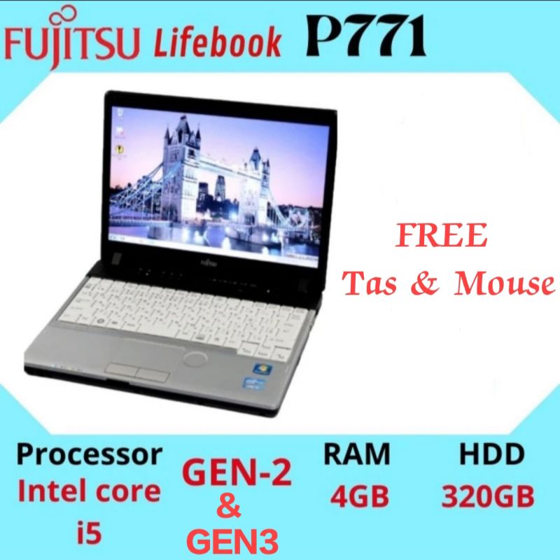 Laptop Fujitsu Lifebook p771 core i5//win10//free tas & mouse//Promooo