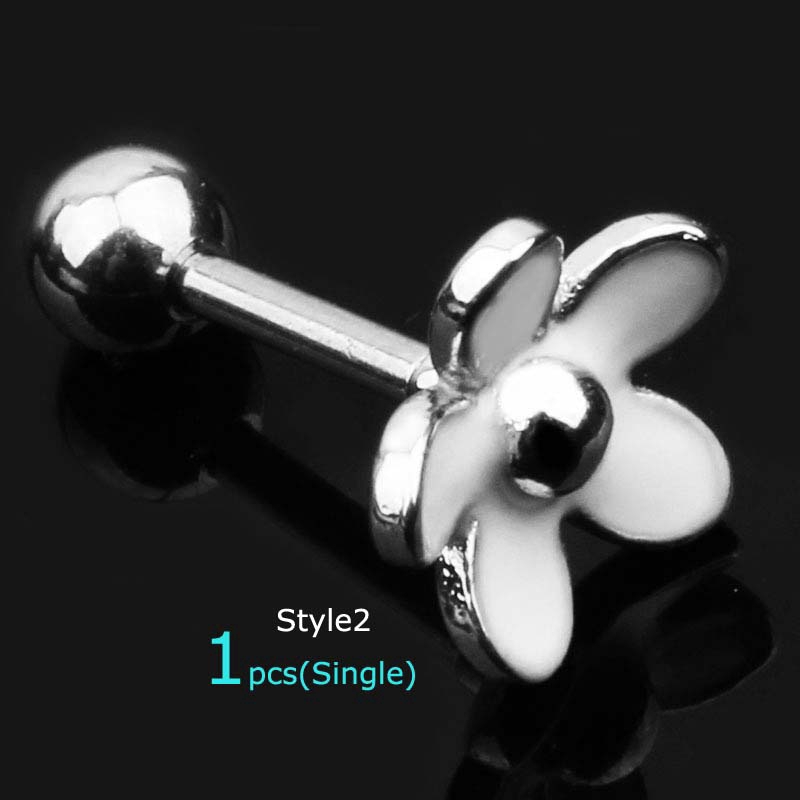 1pcs Copper Ear Tragus Helix Piercing Cartilage Earrings 16G 6mm Length