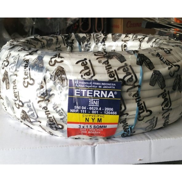 KABEL ETERNA NYM 3 X 1,5 TEMBAGA / KAWAT ISI 3 ( 1 ROLL / 50 METER )