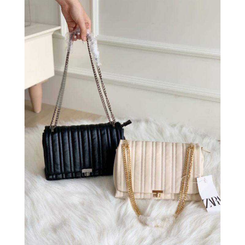 Tas Zara | Tas Beige | Tas Hitam | Slingbag | Selempang Zara | Zz399