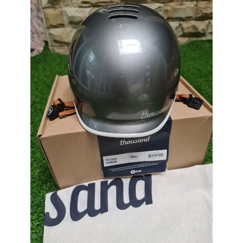 Thousand helmet polished titanium size S