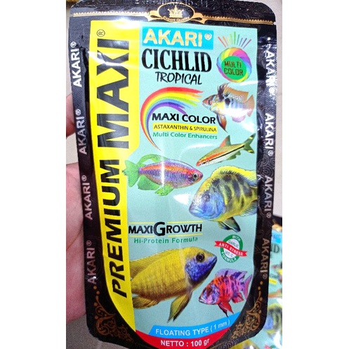 Makanan ikan Pellet AKARI AA PREMIUM MAXI CICHLID TROPICAL 100gr